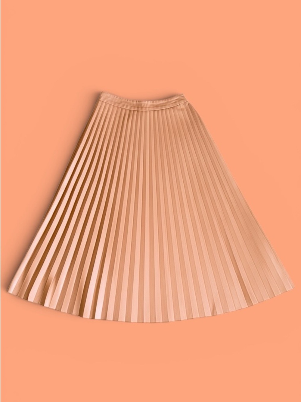 SHEIN Pleated A-Line Midi Skirt in Tan